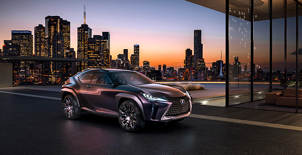 Een achter aanzicht van de Lexus UX Concept