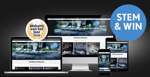 De Lexus nl website afgebeeld op meerdere devices