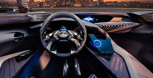 Een achter aanzicht van de Lexus UX Concept