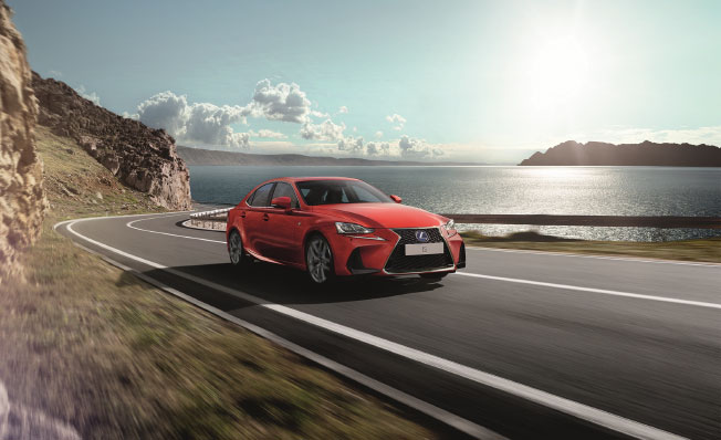 2017 lexus is sedan red