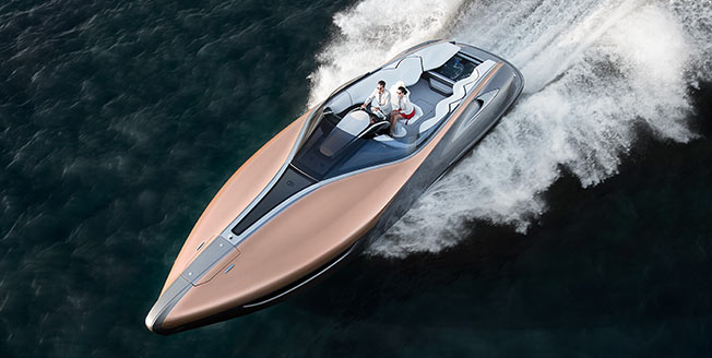 Sportbåtskonceptet Lexus Sport Yacht snett ovanifrån