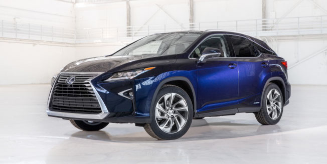 Blå lexus RX 450h